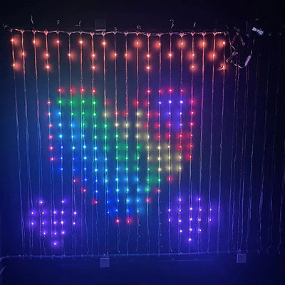 LED Bluetooth Smart RGB Curtain Lights - DIY Fairy Light Garland for Parties, Weddings, and Christmas Decor