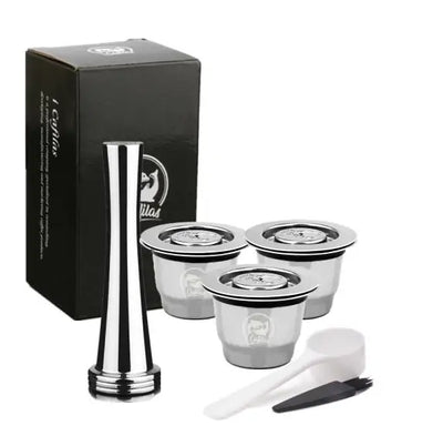 Stainless Steel Refillable Coffee Capsule and Accessories