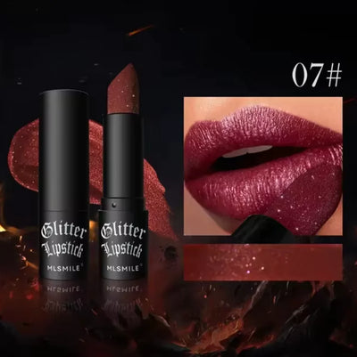 Glitter Luxe: 7-Color Waterproof Moisture-Infused Lipstick Collection