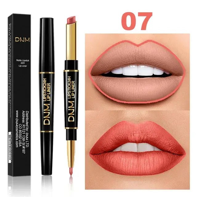 Double Ended Matte Lipstick Long Lasting Wateproof Lipsticks Brand Lip Makeup Cosmetics Dark Red Lips Liner Pencil Beauty