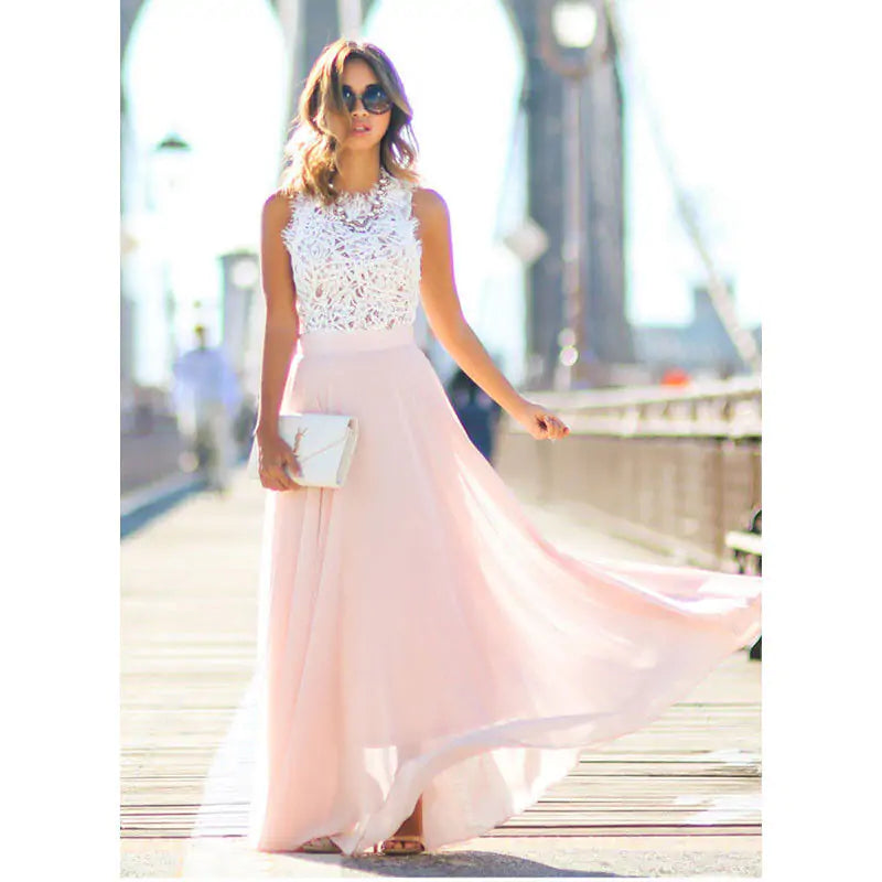 Sleeveless Lace Party Dress