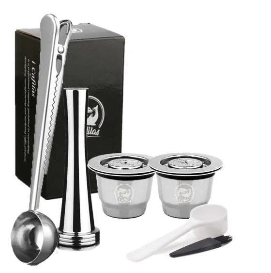 Stainless Steel Refillable Coffee Capsule and Accessories